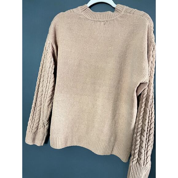 Cynthia Rowley Chunky Knit Pink Sweater with Pearls Pullover Girly Coquette Sz M - Picture 8 of 10